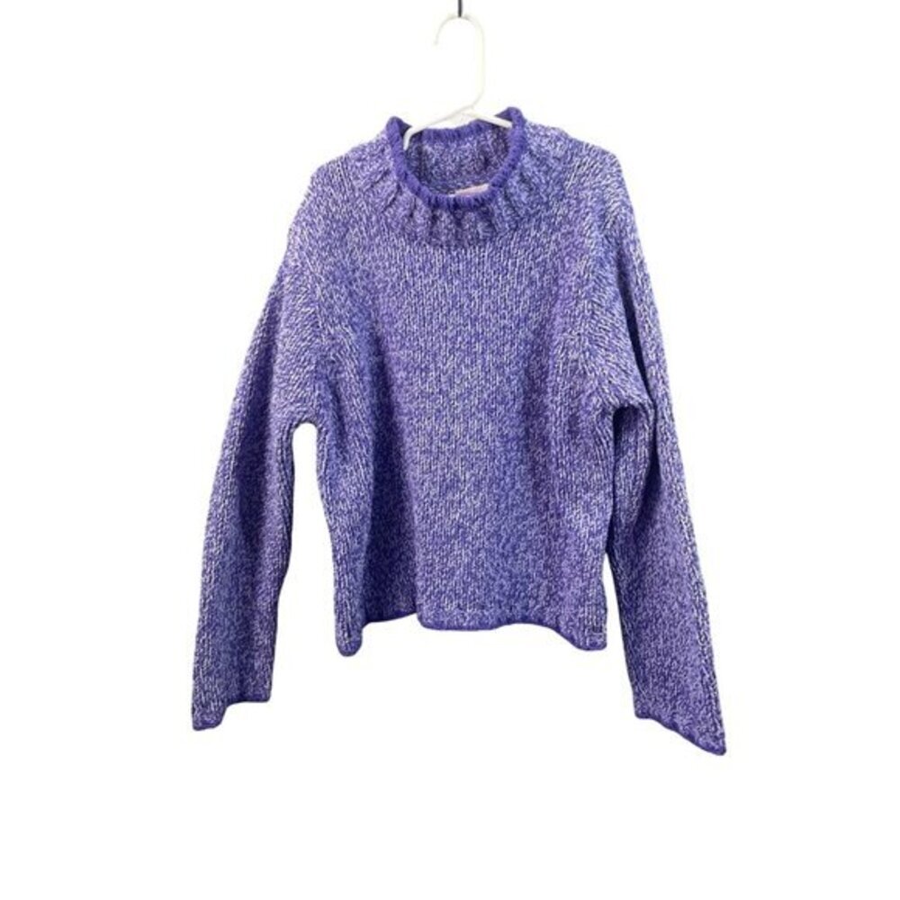 Girl Connection Purple Knit Sweater Ruffle Mock Neck Girls‎ XL(14/16)